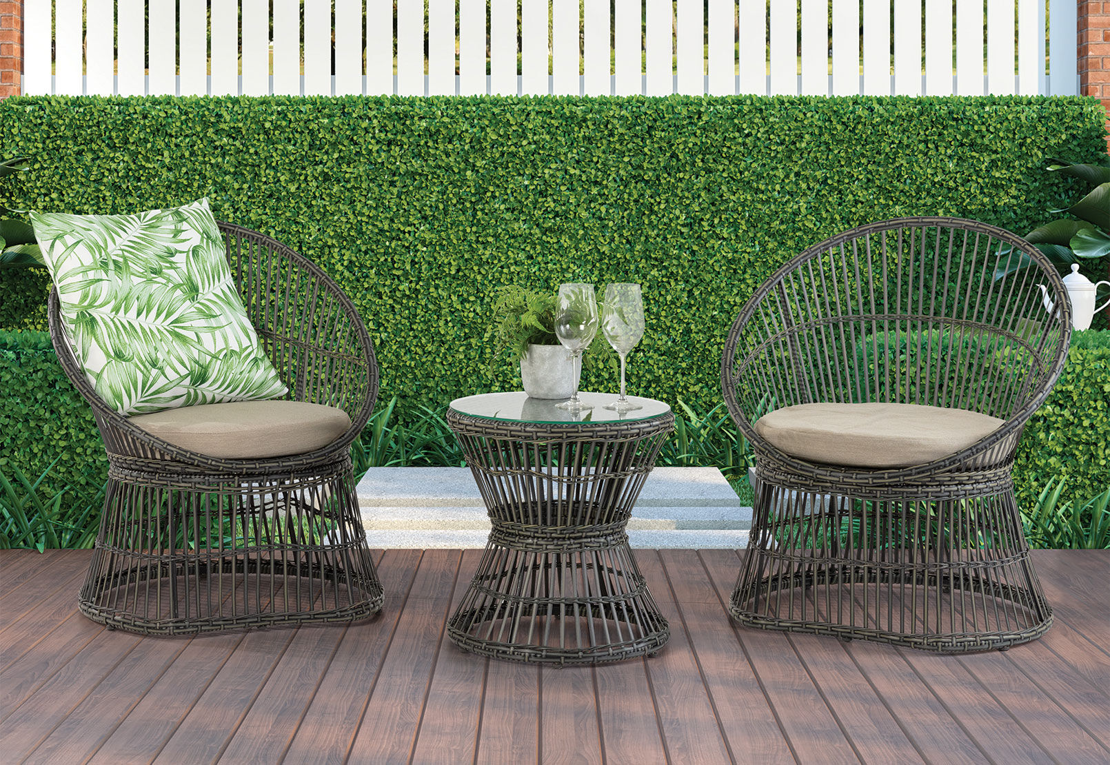 ORTIZ - Grey 3 Piece Outdoor Patio Set ORTIZ