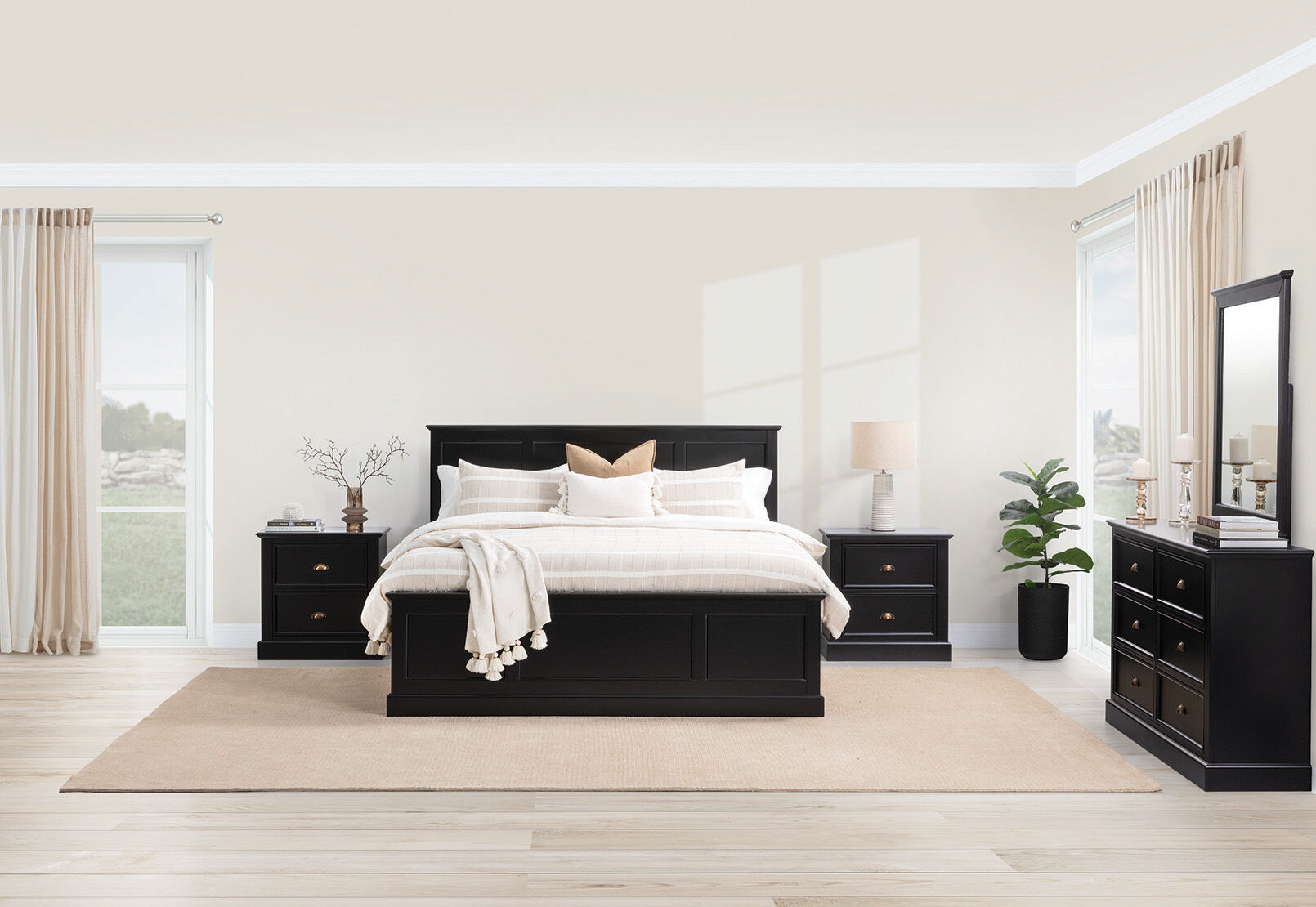 CHRYSTELLE - 4 Piece King Dresser Bedroom Suite. CHRYSTELLE
