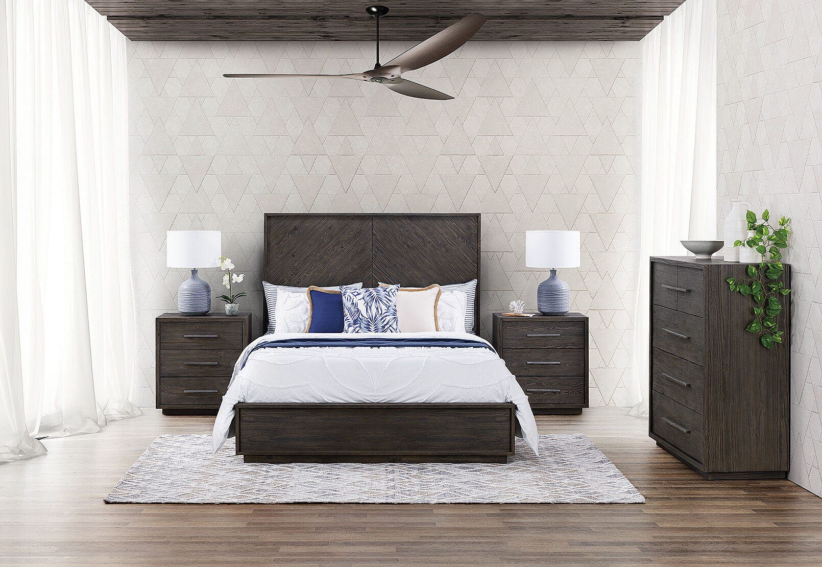 Charcoal Tangier 4 Piece Bedroom Suite Amart Furniture
