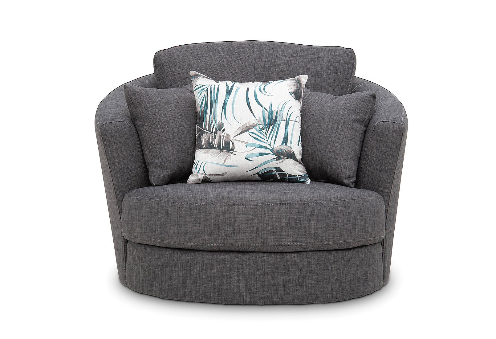 dark grey omaha fabric swivel chair  amart furniture