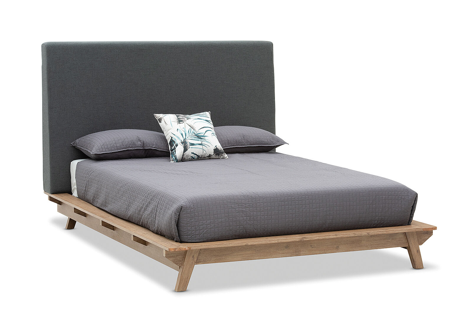 BRUSHED ACACIA DANE King Bed Amart Furniture