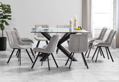 PROMENADE - Square Glass Top Dining Table