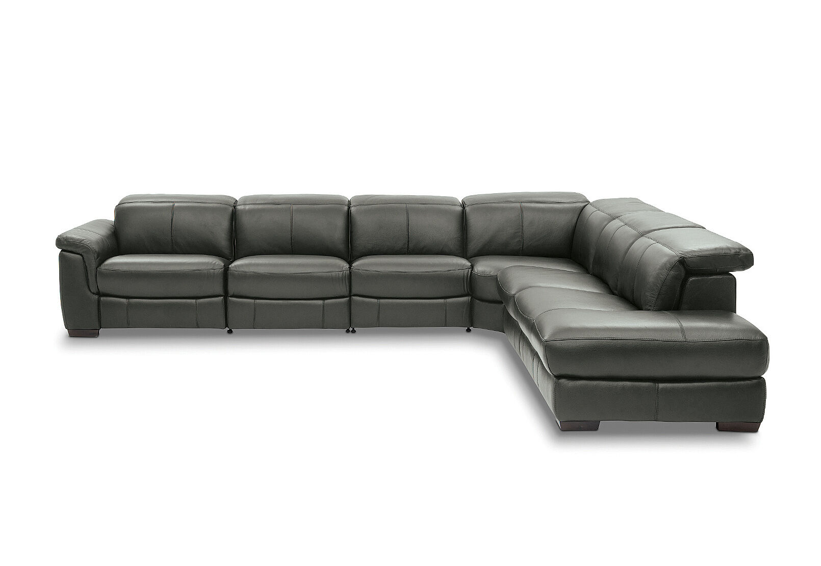 Leather corner sales lounge with recliners