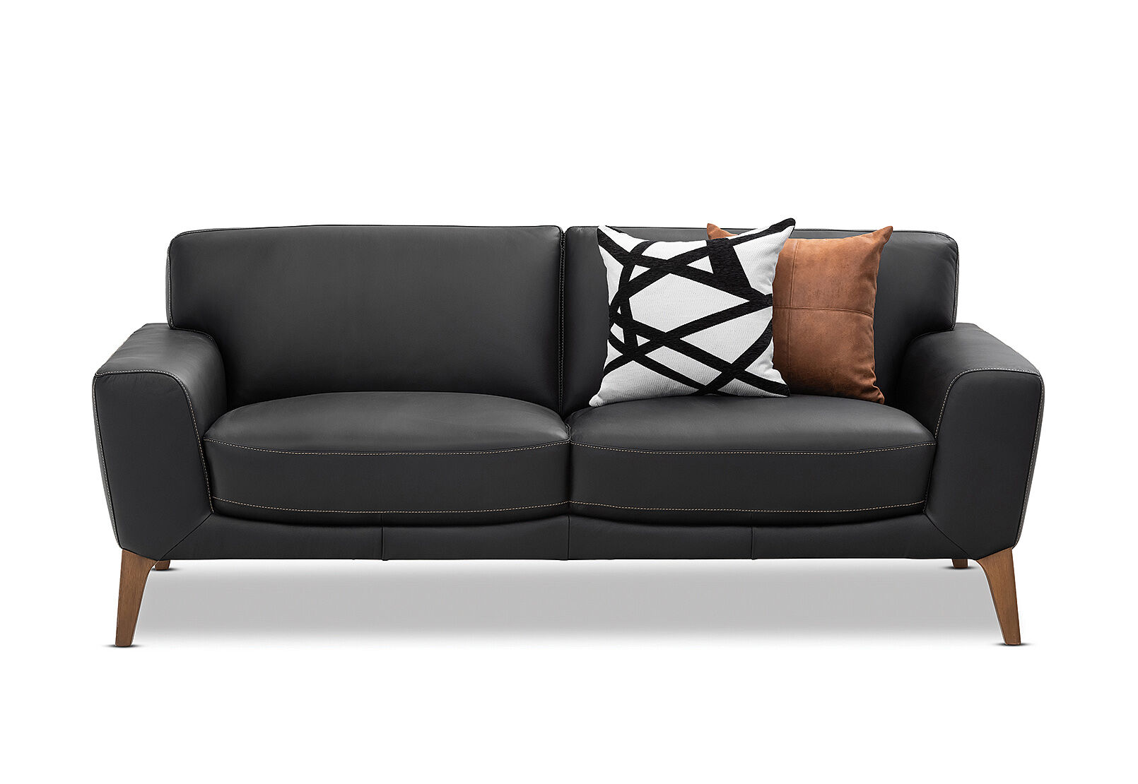 BLACK LIONEL Leather 3 Seater