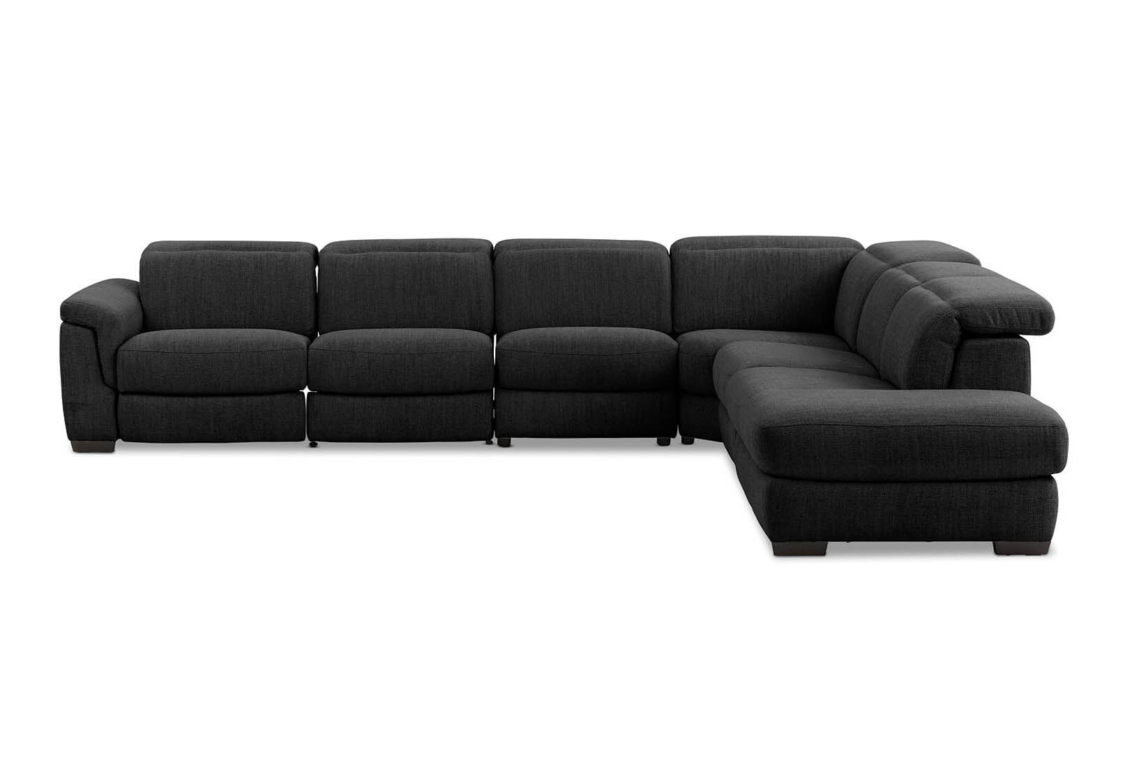 LUCIANO - Fabric Corner Lounge with 3 Inbuilt Electric Recliners and Right-Hand Facing Chaise LUCIANO