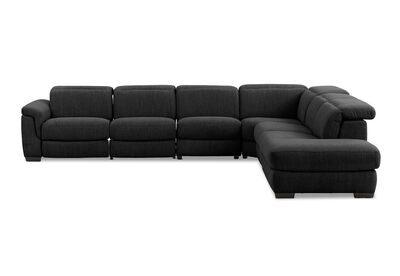 LUCIANO - Fabric Corner Lounge with 3 Inbuilt Electric Recliners and Right-Hand Facing Chaise