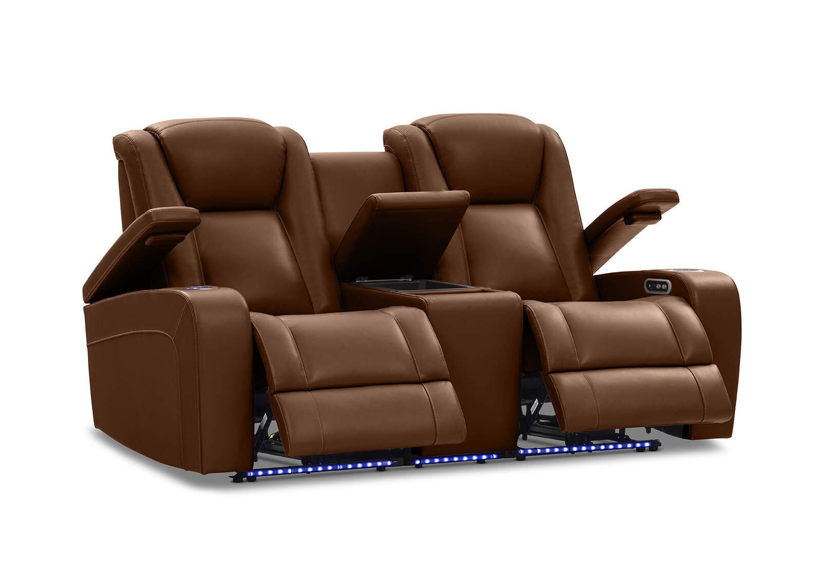 SENTINAL MK2 LEATHER - 2 Seater with 2 Electric Recliners and Console SENTINAL MK2 LEATHER