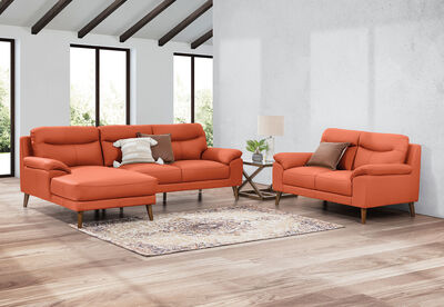 CASPIAN - Leather 3 Seat LHF Chaise