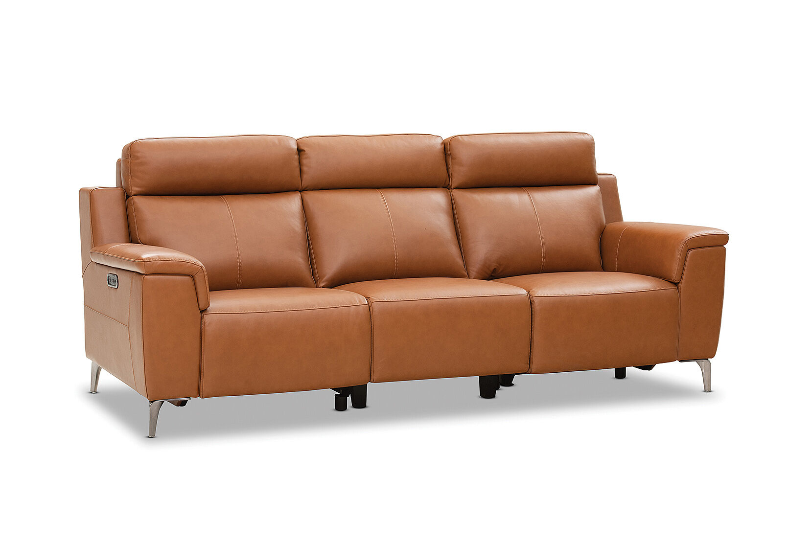 ARISTOTLE - Leather 3 Seater Sofa with 2 Inbuilt Electric Recliners ARISTOTLE