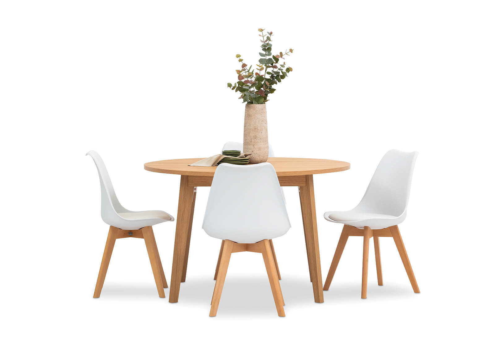 WHITE PEDRA 5 Piece Dining Suite with Otis Chairs Amart Furniture