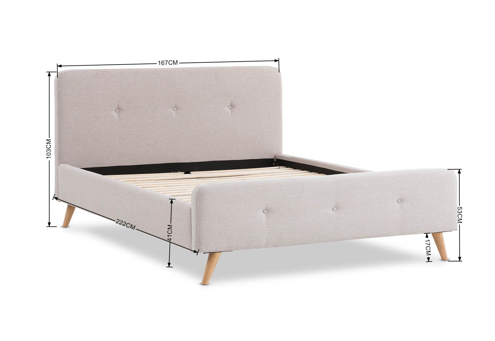 RAINEY - Linen Queen Bed RAINEY