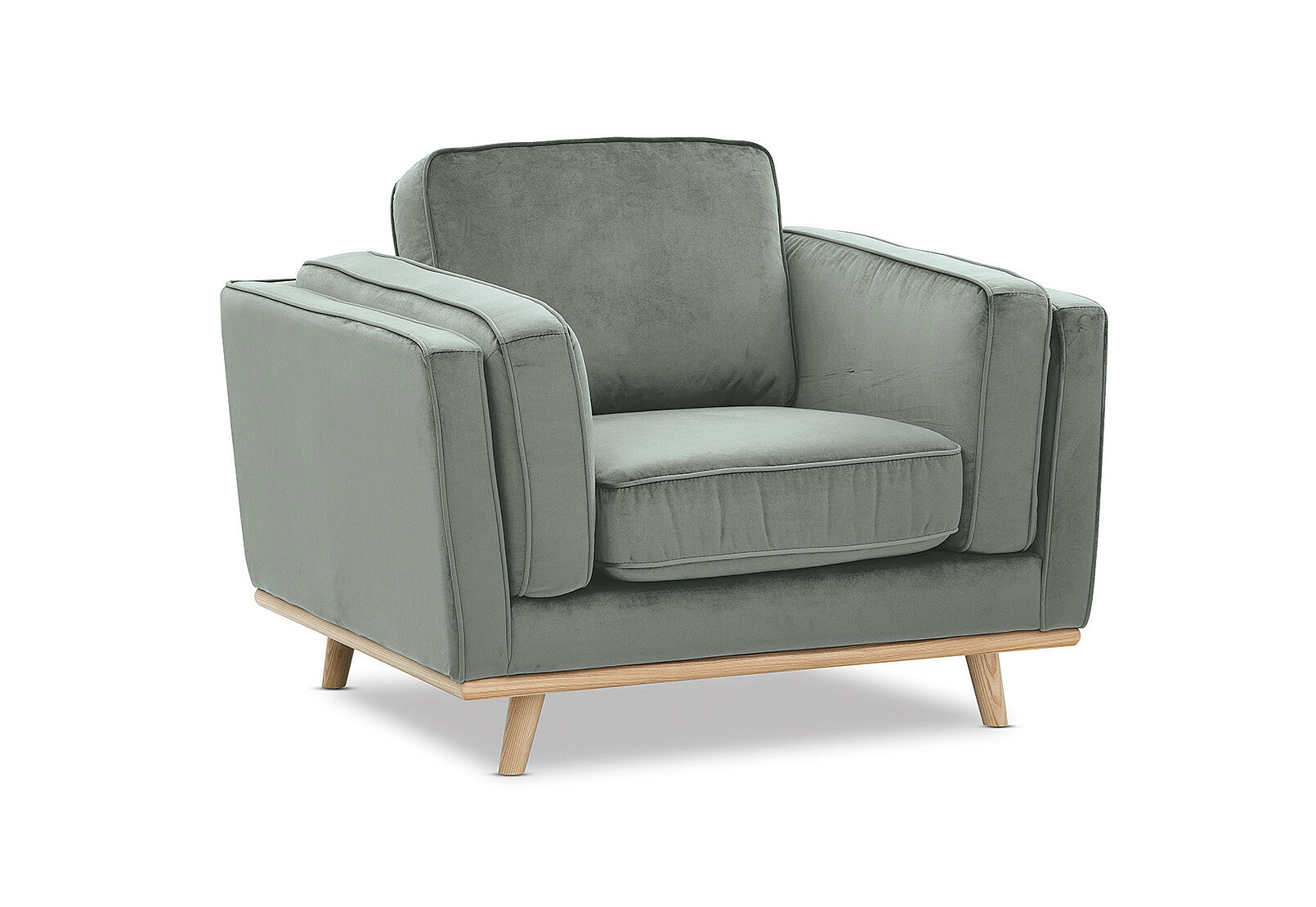 LIGHT GREY LORAS VELVET Fabric Accent Chair