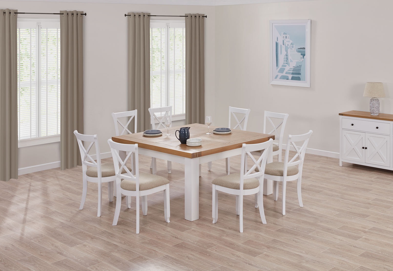 NORMANDY - 9 Piece Dining Suite with Malu Dining Chairs. NORMANDY