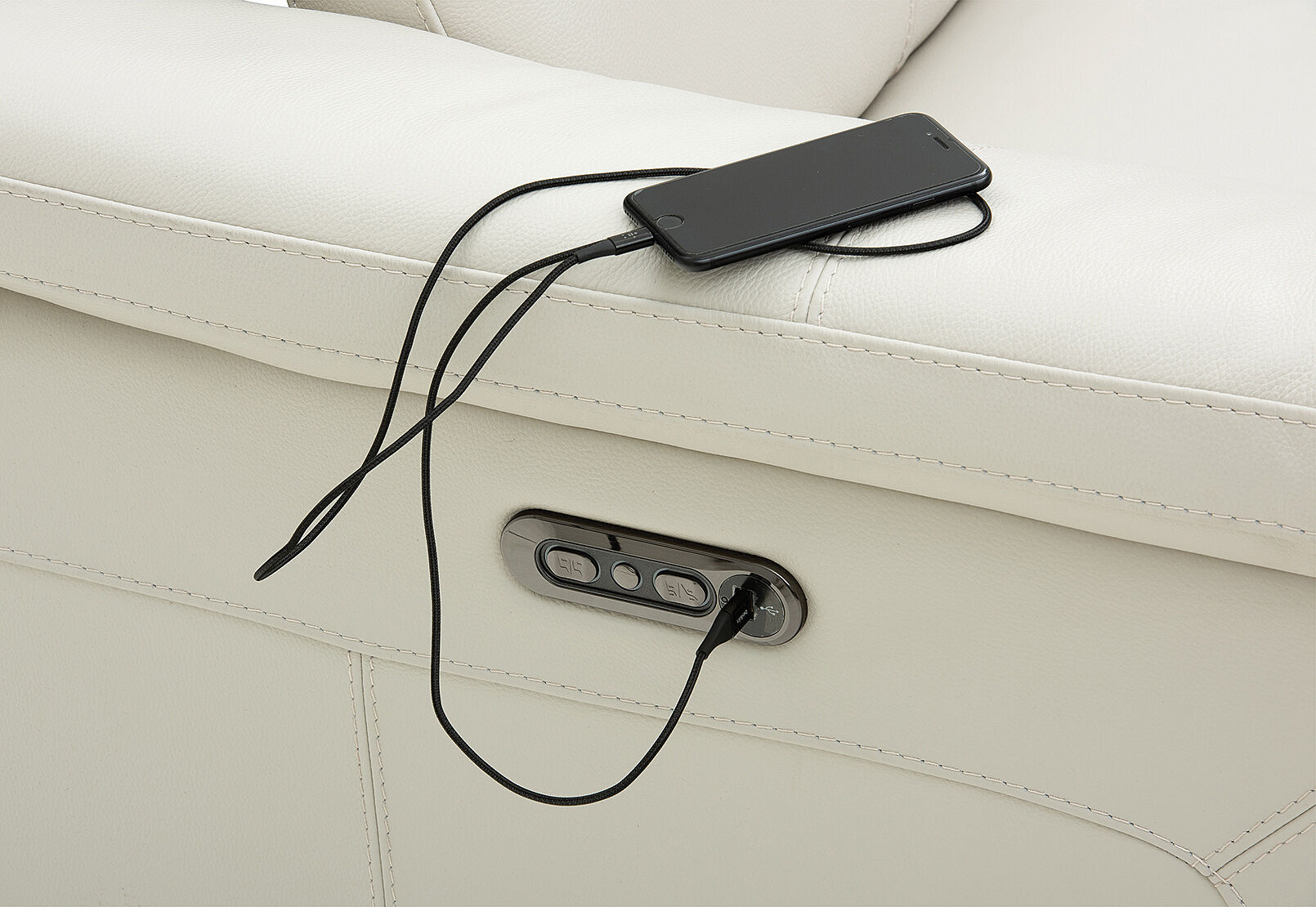 LUCIANO - Leather 2.5 Seater Sofa with 2 Electric Recliners LUCIANO