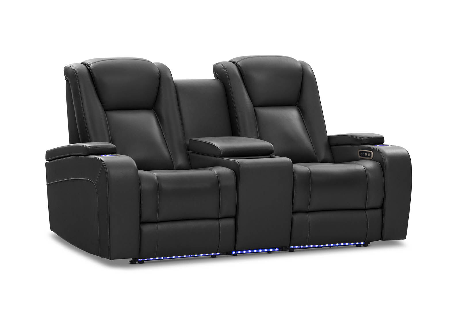 SENTINAL MK2 LEATHER - 2 Seater with 2 Electric Recliners and Console SENTINAL MK2 LEATHER
