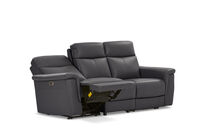 SERGIO LEATHER - 3 Seater with 2 Inbuilt Electric Recliners SERGIO LEATHER