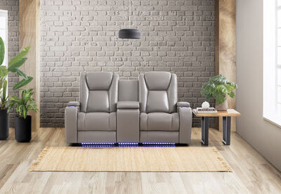 SENTINAL MK2 LEATHER - 2 Seater with 2 Electric Recliners and Console