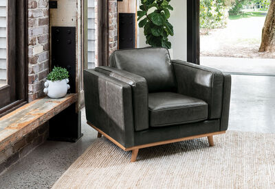 GIORGIO - Leather Accent Chair