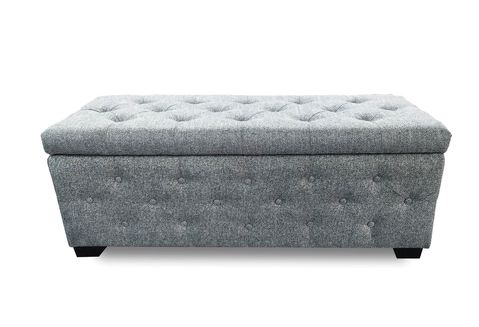 LIGHT GREY SAMFORD Light Grey Upholstered Storage Bench