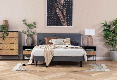 FRAZIER - Dark Grey Double Bed