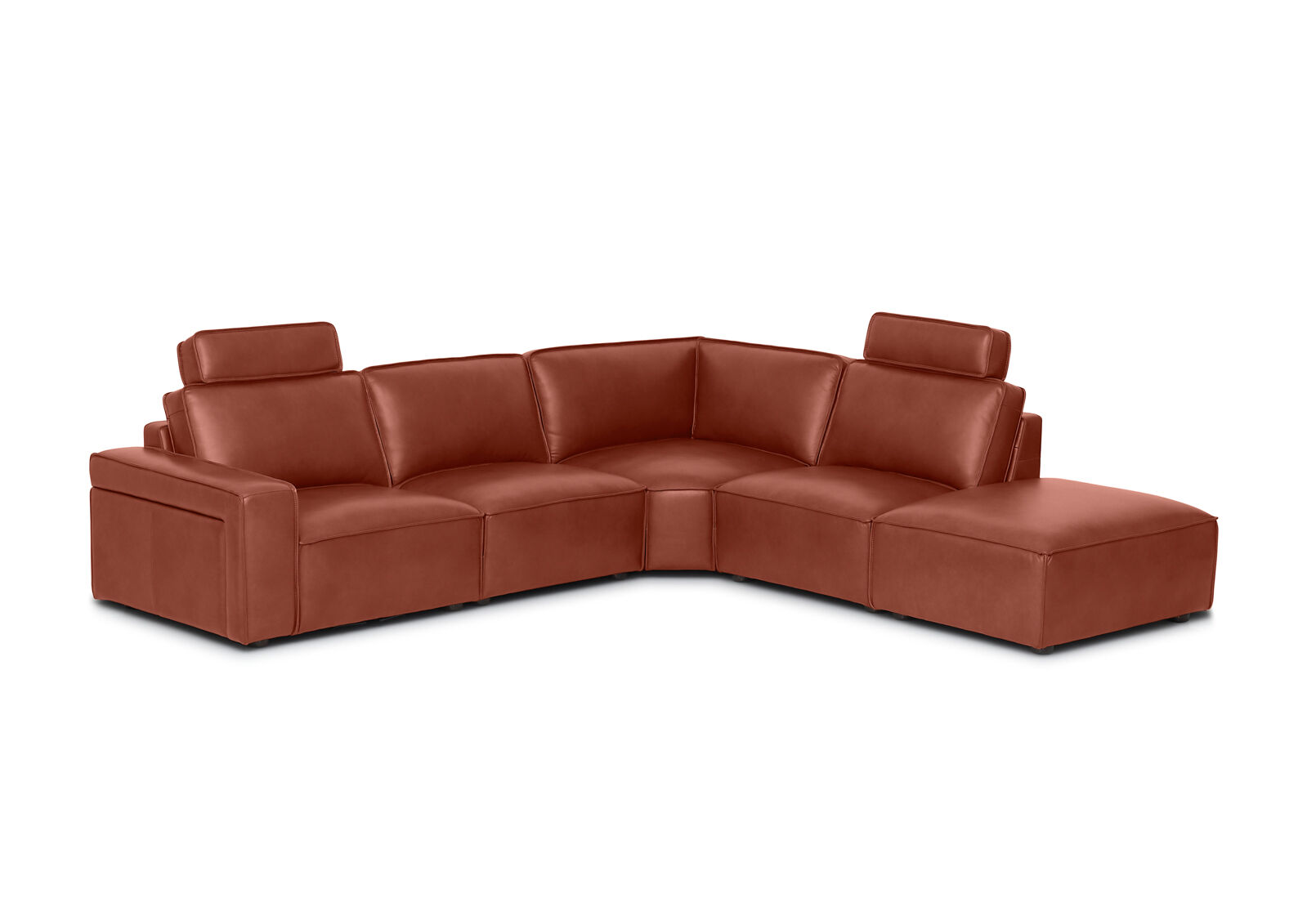 BARTELLE LEATHER - 5 Piece RHF Corner Chaise. BARTELLE LEATHER