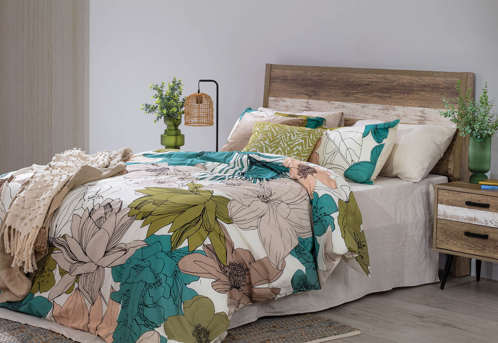 TEAL HAILEY King Quilt Cover Set