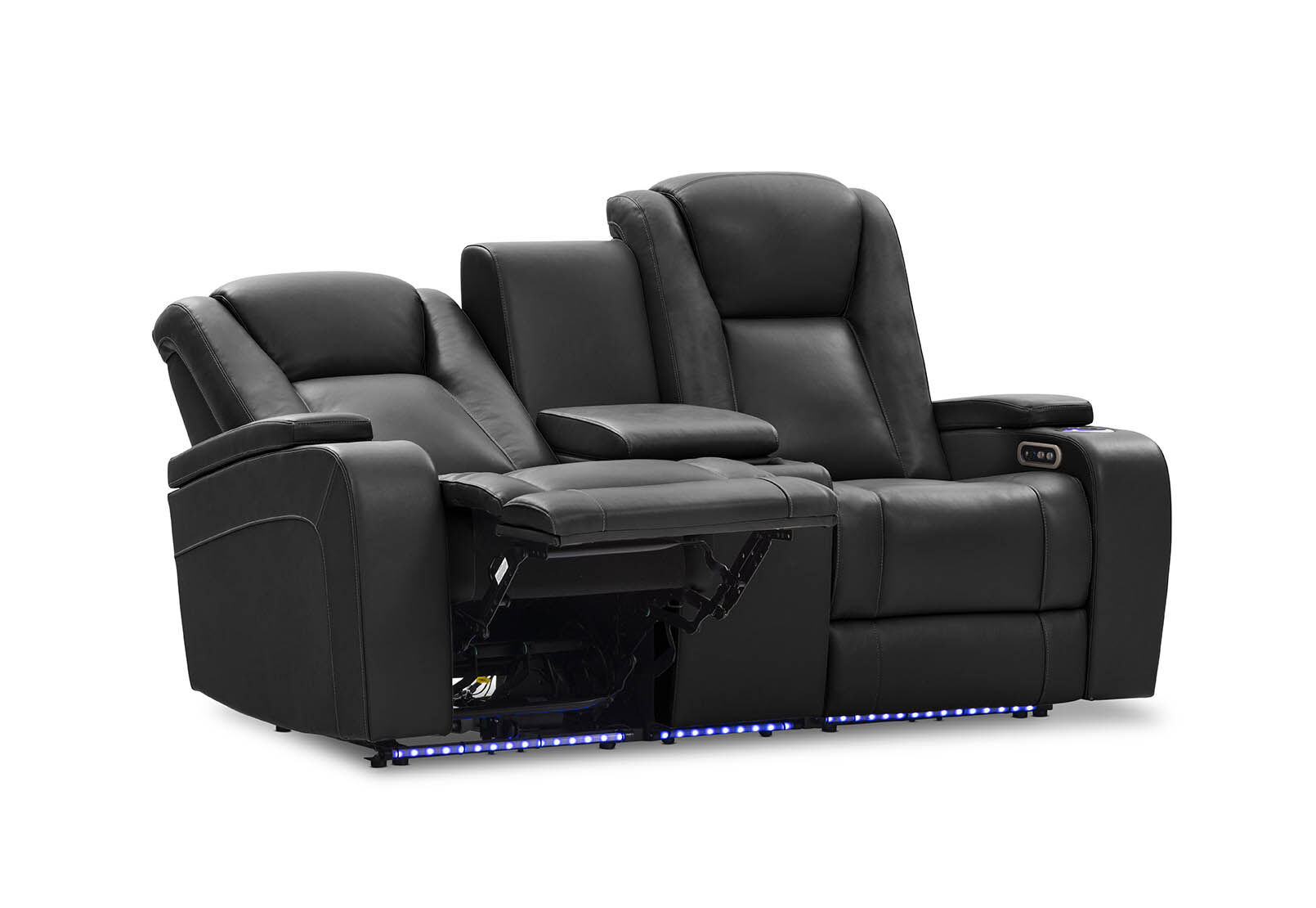 SENTINAL MK2 LEATHER - 2 Seater with 2 Electric Recliners and Console SENTINAL MK2 LEATHER