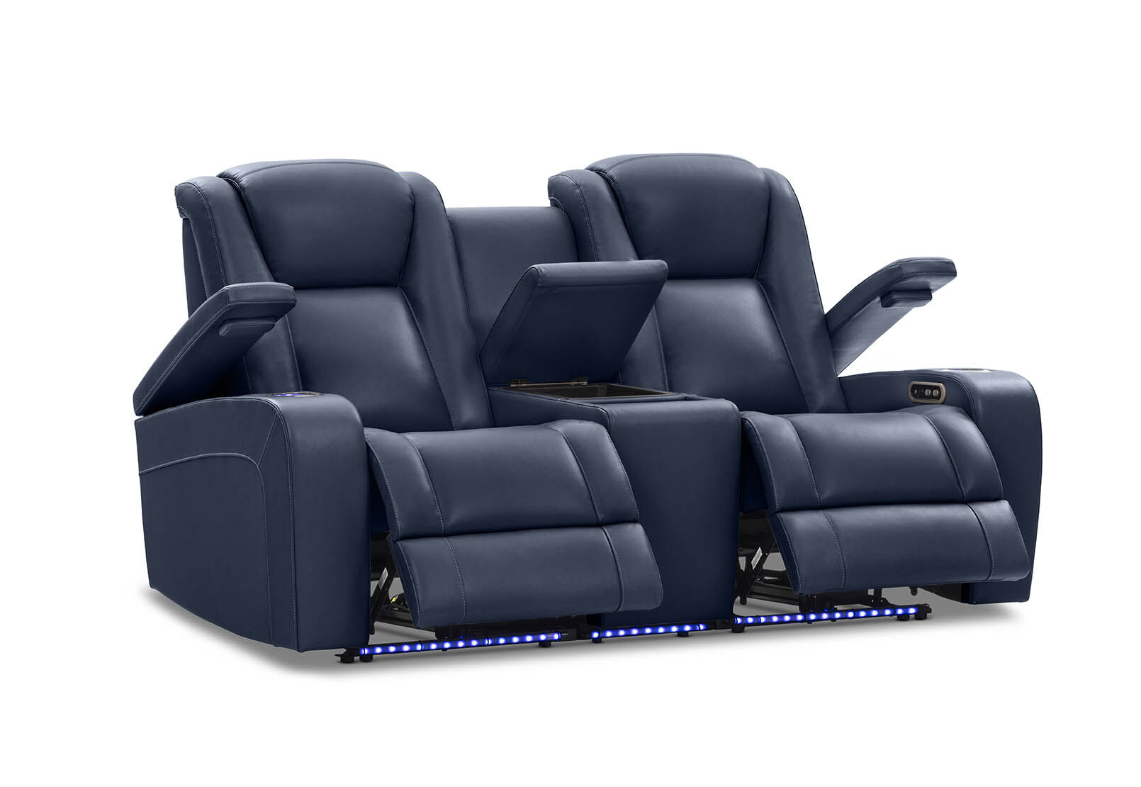 SENTINAL MK2 LEATHER - 2 Seater with 2 Electric Recliners and Console SENTINAL MK2 LEATHER