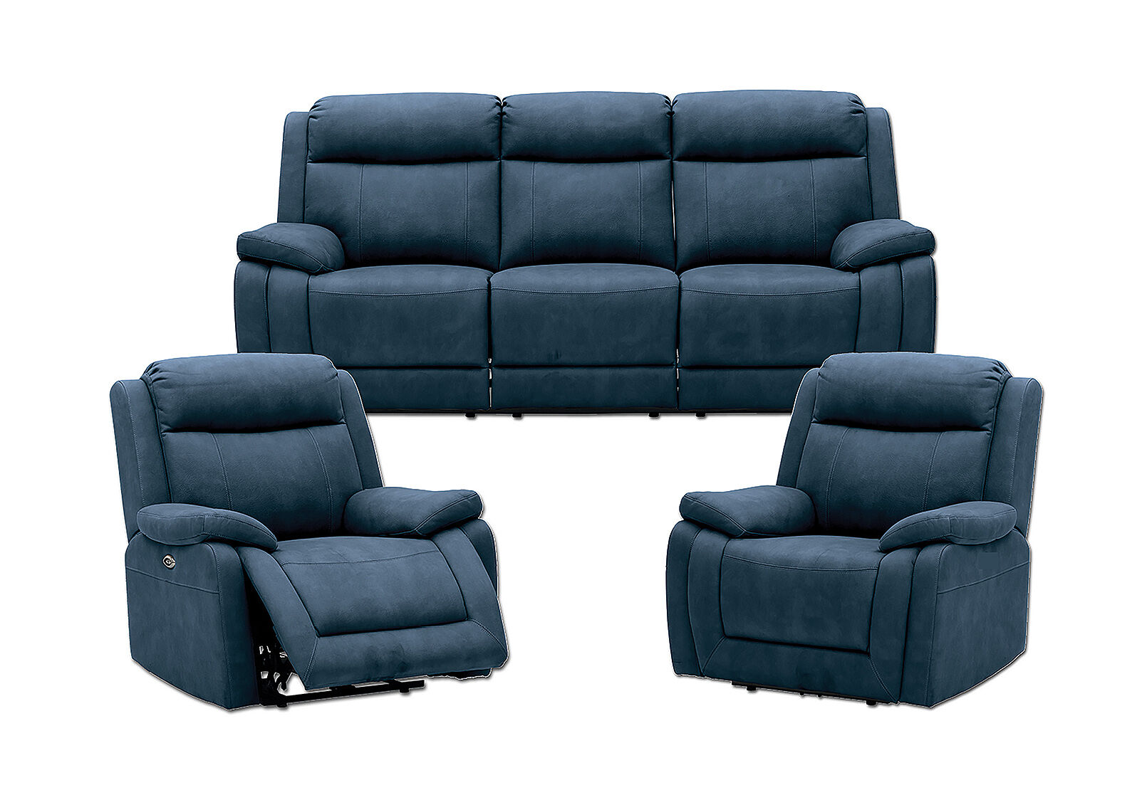 San Marco Fabric 3 Piece Recliner Suite Buy At Amart