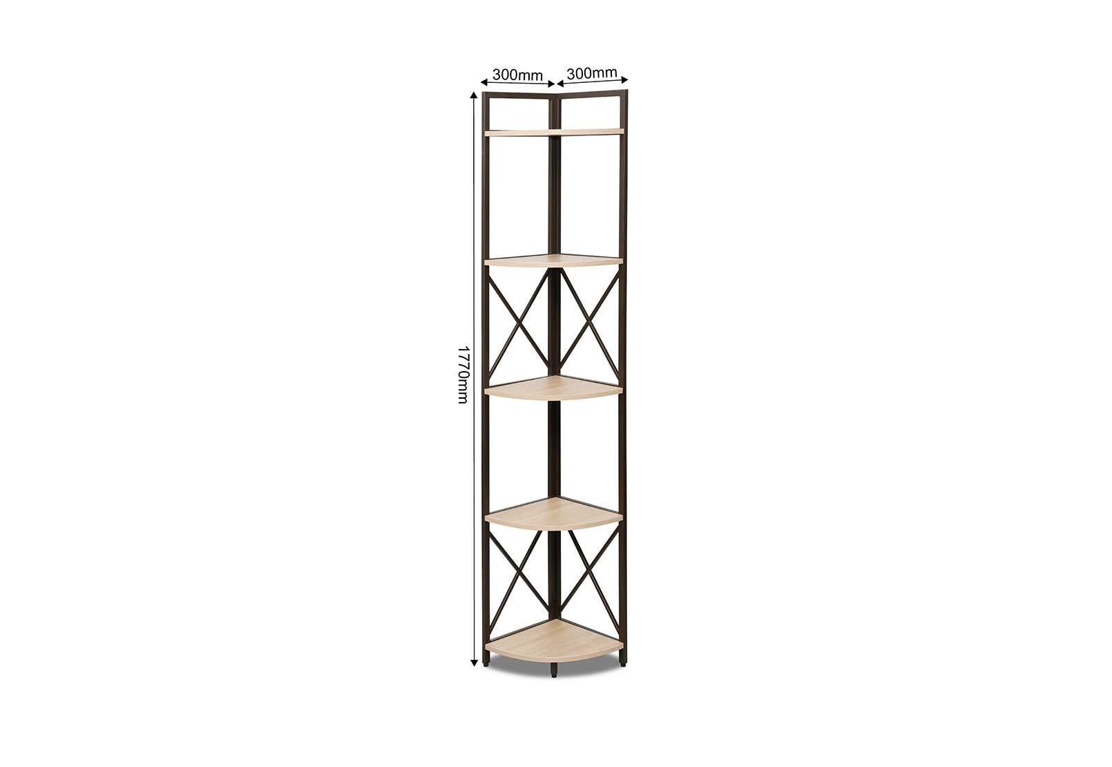 DUNN - 5 Tier Corner Bookcase DUNN