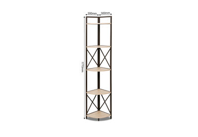 DUNN - 5 Tier Corner Bookcase