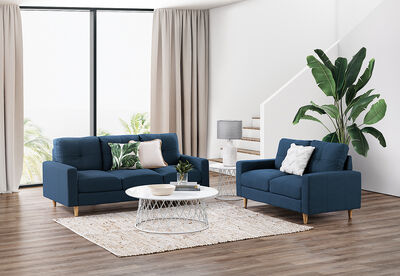 KELLER - Fabric Sofa Pair