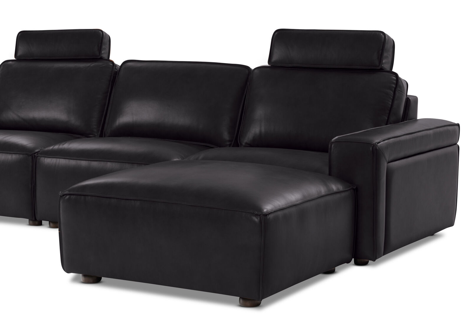 BARTELLE LEATHER - 3.5 Seater Sofa with Ottoman. BARTELLE LEATHER