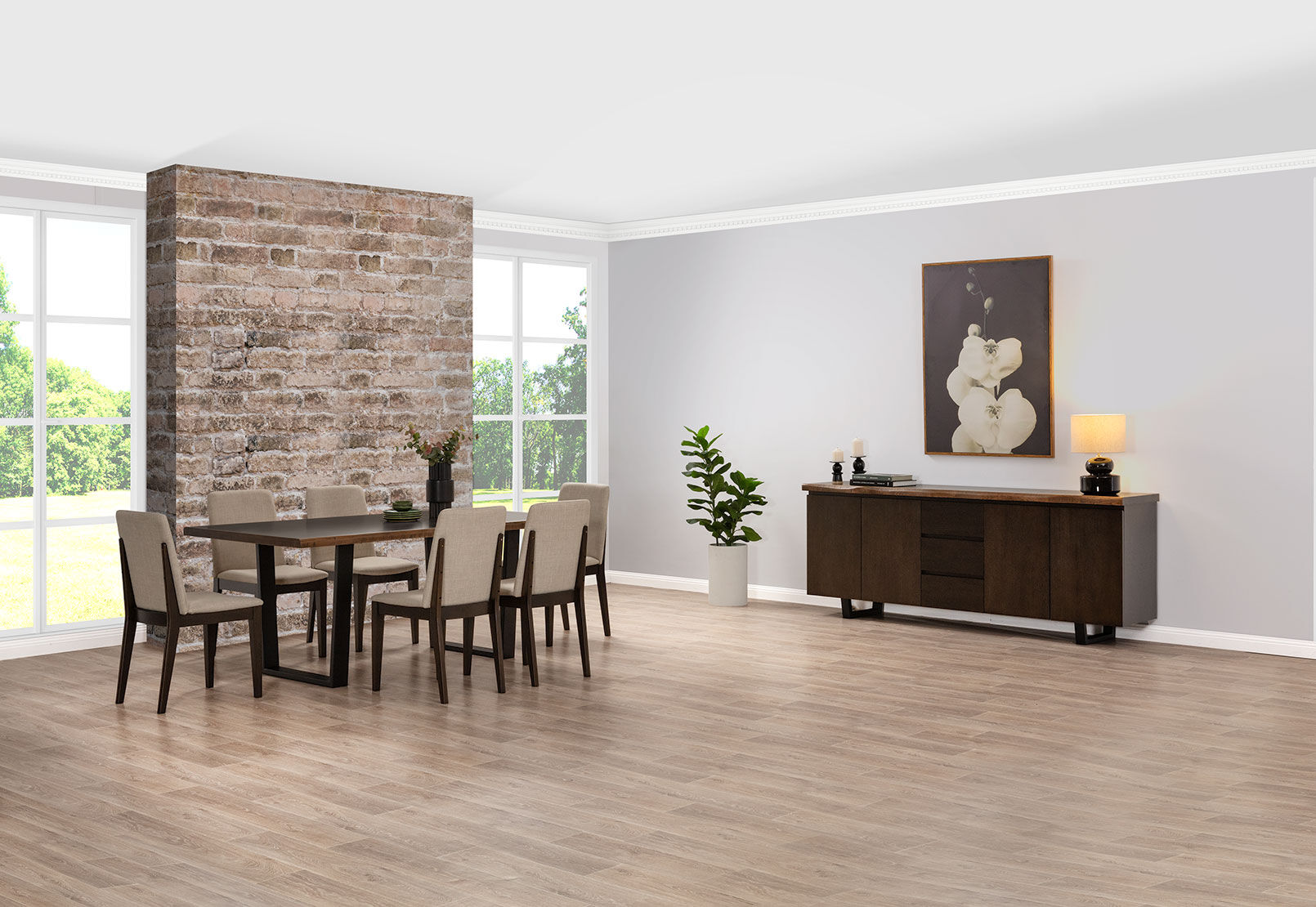 NERO - 7 Piece 1800 Dining Suite. NERO
