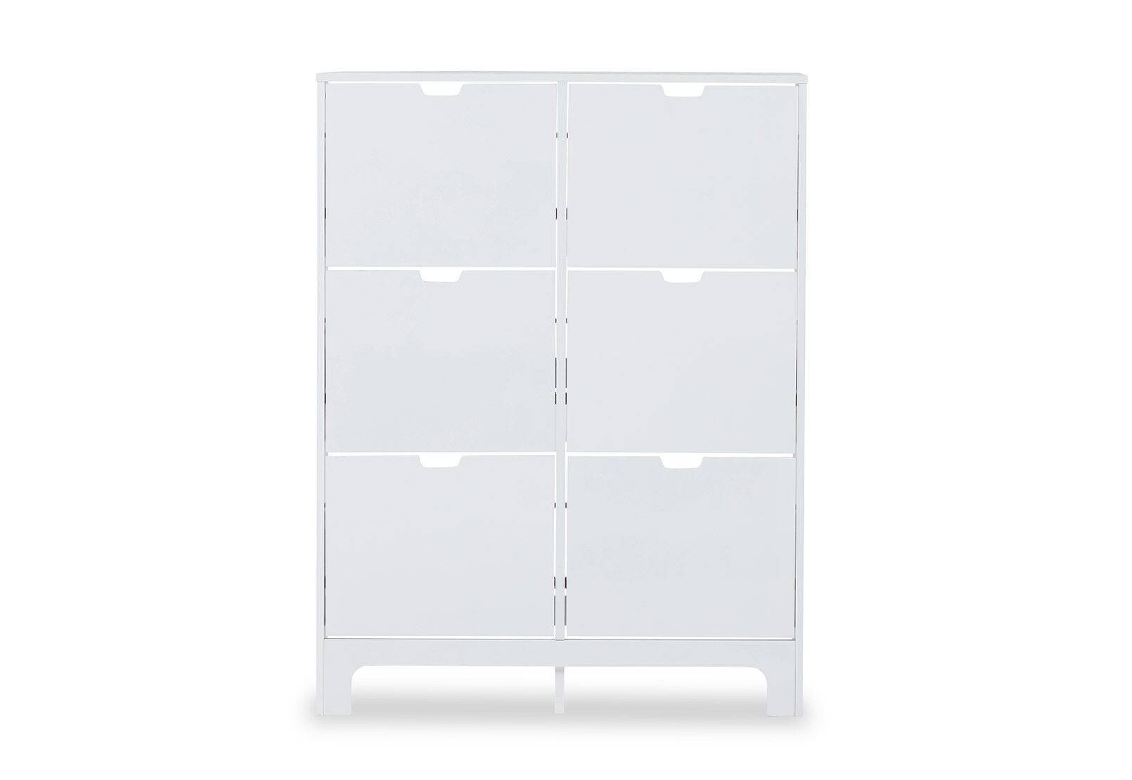 WHITE MIRAMAR 6 Drawer Shoe Cabinet