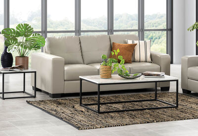 DIAMOND - Leather-Look 3 Seater Sofa