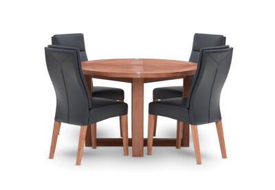 SILVERWOOD - 5 Piece Dining Suite with Asheville Dining Chairs