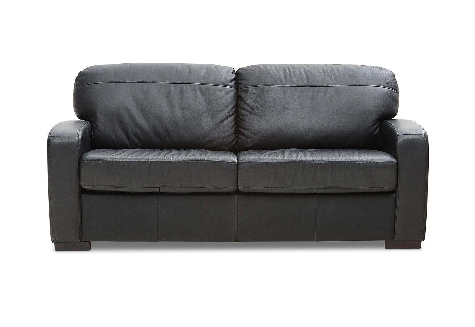 Black Future Leather 2 Seater Sofa Bed, Black 2 Seater Leather Sofa Bed