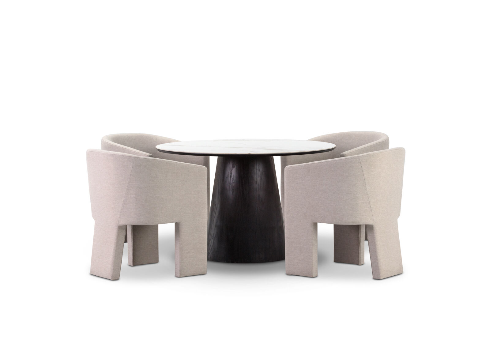 THANOS - 5 Piece Ceramic Dining Suite with Alicante Dining Chairs. THANOS