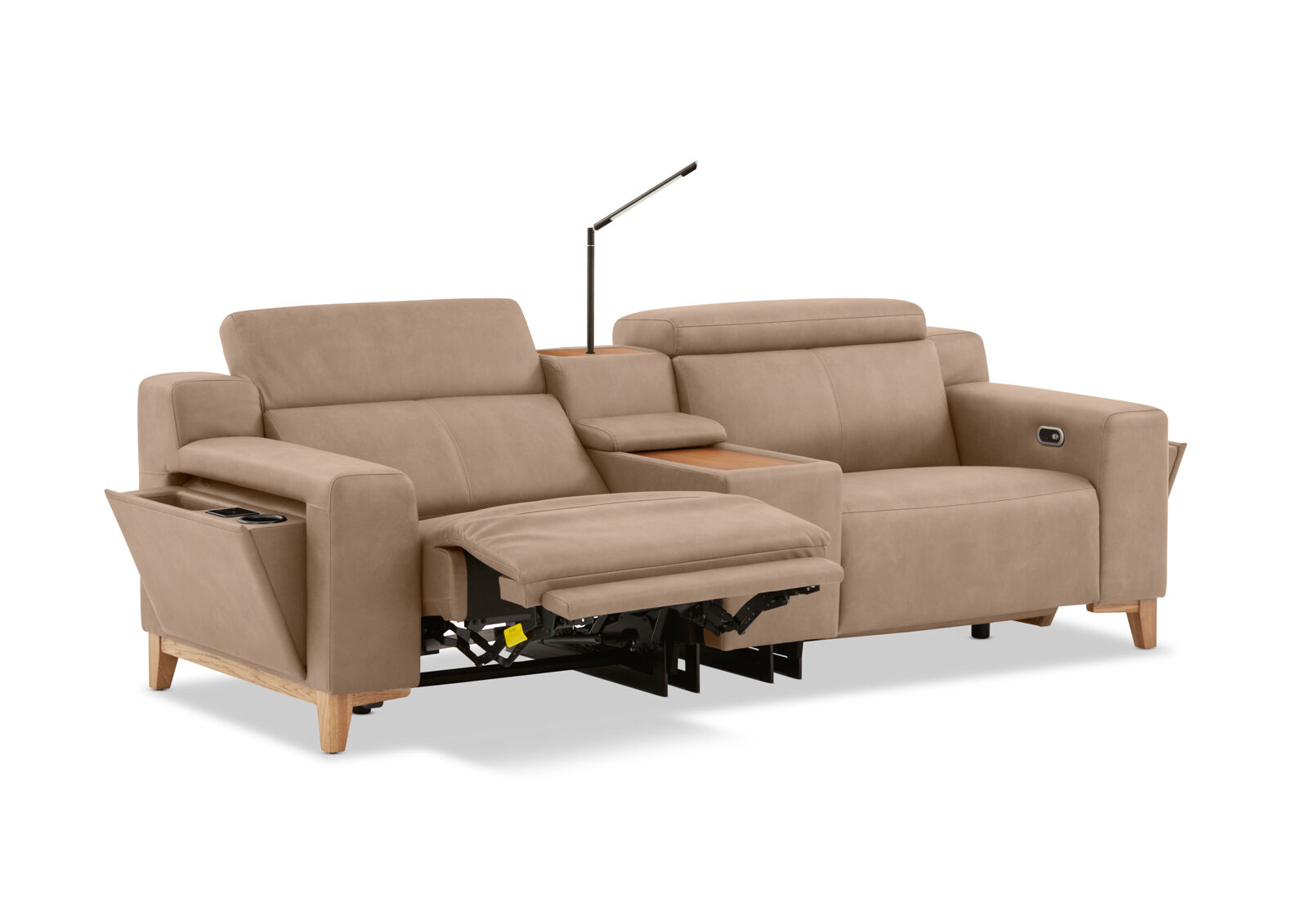 GAGE FABRIC - 2 Seater with Electric Recliners & Console GAGE FABRIC