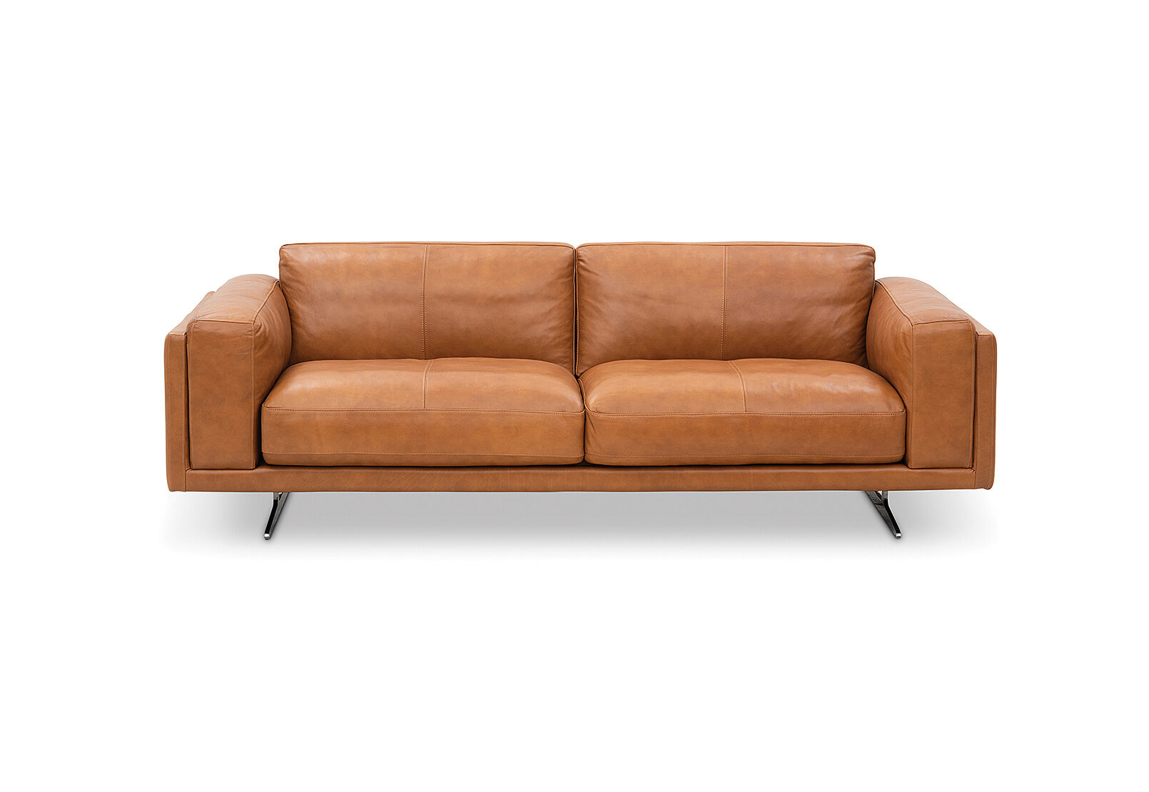 Tan Alessandra Leather 3 Seater Sofa, Tan Leather Pull Out Couch