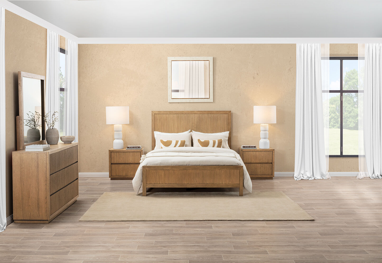 THORIN - 4 Piece Queen Bed Dresser Suite THORIN