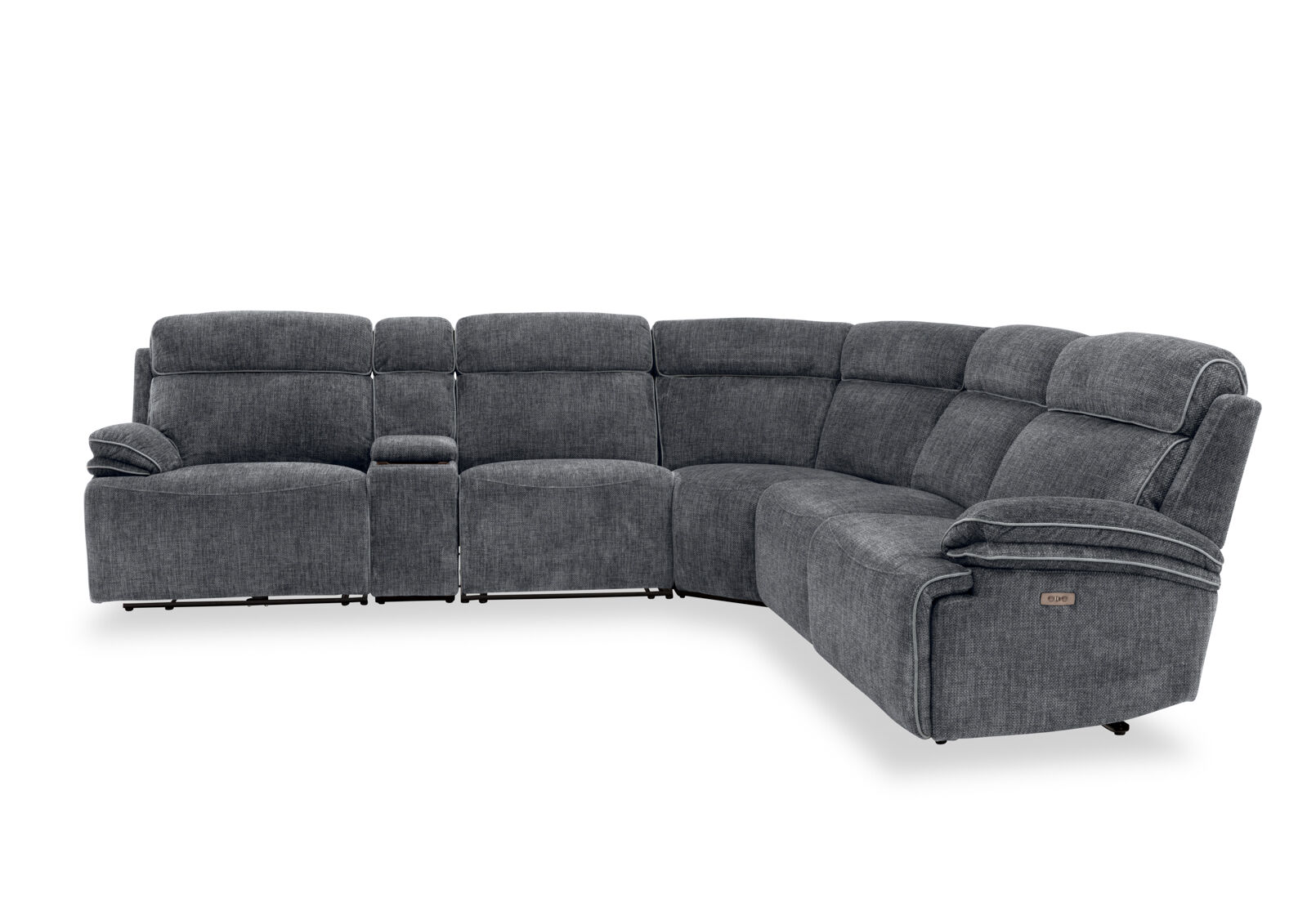 SEYMOUR FABRIC - 5 Seater Corner Lounge with LHF Console SEYMOUR FABRIC