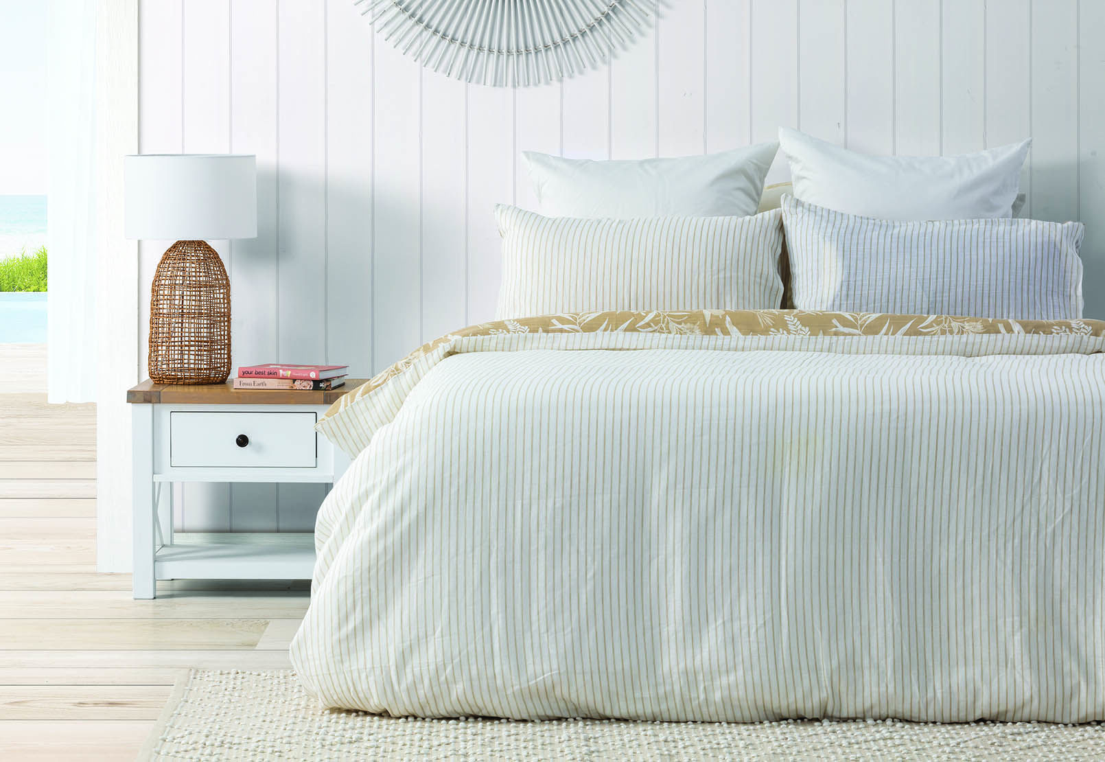 NATURAL WARINGA King Bed Quilt Cover Set