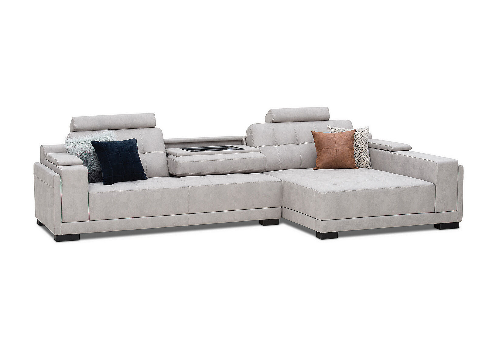 LIGHT GREY HEATH Fabric Chaise