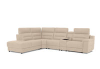 JEFFRIES FABRIC - Corner Lounge with Inbuilt Electric Recliner and LHF Chaise JEFFRIES FABRIC