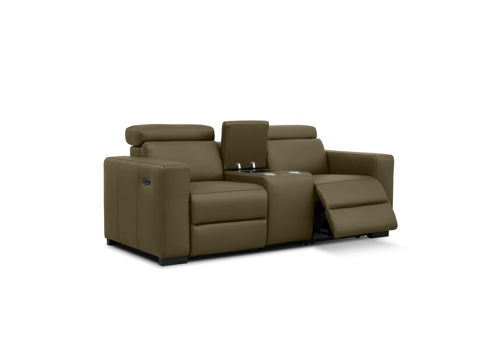 DAMIAN LEATHER - 2 Seater Sofa with 2 inbuilt Electric Recliners DAMIAN LEATHER