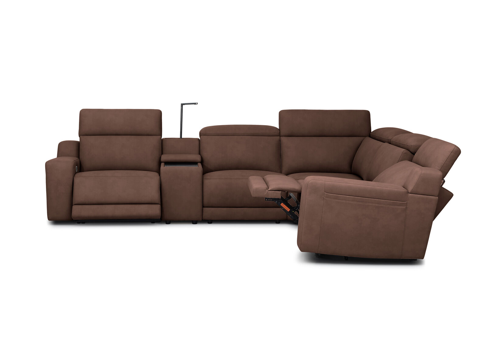 VANTRO FABRIC - Corner Lounge with 2 Inbuilt Electric Recliners and Console VANTRO FABRIC