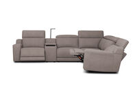 VANTRO FABRIC - Corner Lounge with 2 Inbuilt Electric Recliners and Console VANTRO FABRIC