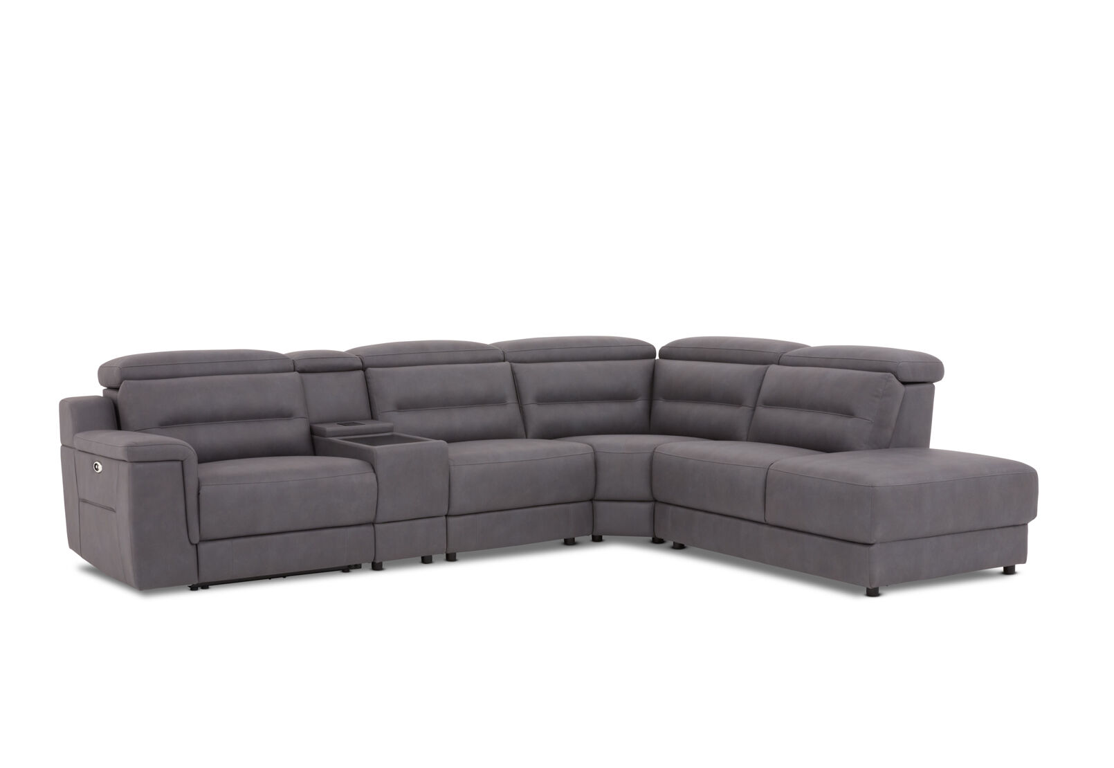 JEFFRIES FABRIC - Corner Lounge with Inbuilt Electric Recliner and RHF Chaise JEFFRIES FABRIC